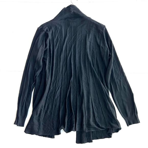 New NORTHERN ANGEL Black Open Front Cardigan Sweater Top Women’s SIZE 2X Acrylic - Picture 2 of 6